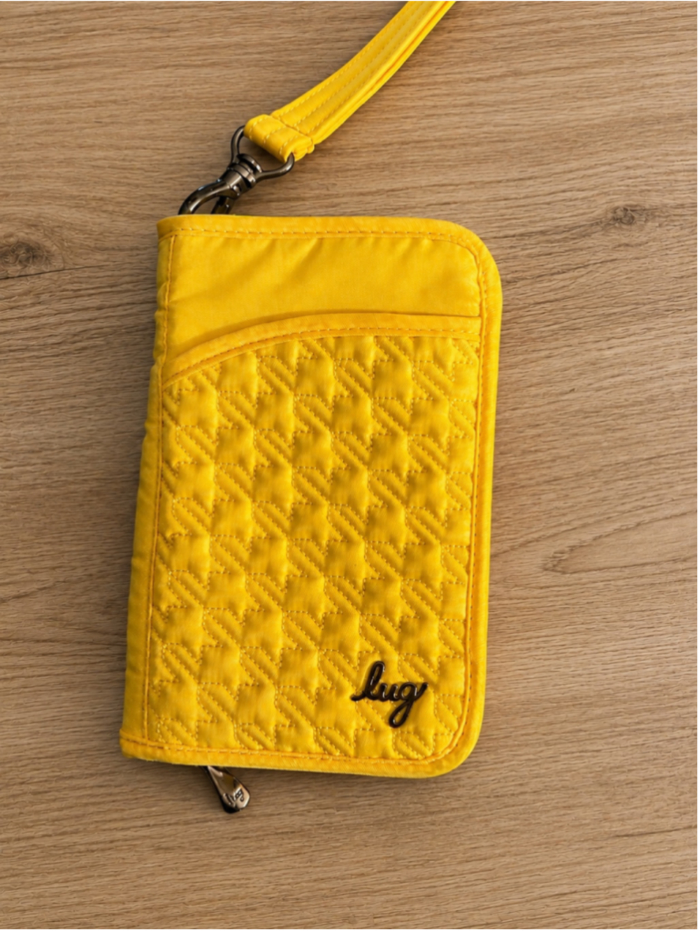 Lug Tandem SE Yellow Quilted RFID Wristlet Wallet NWOT